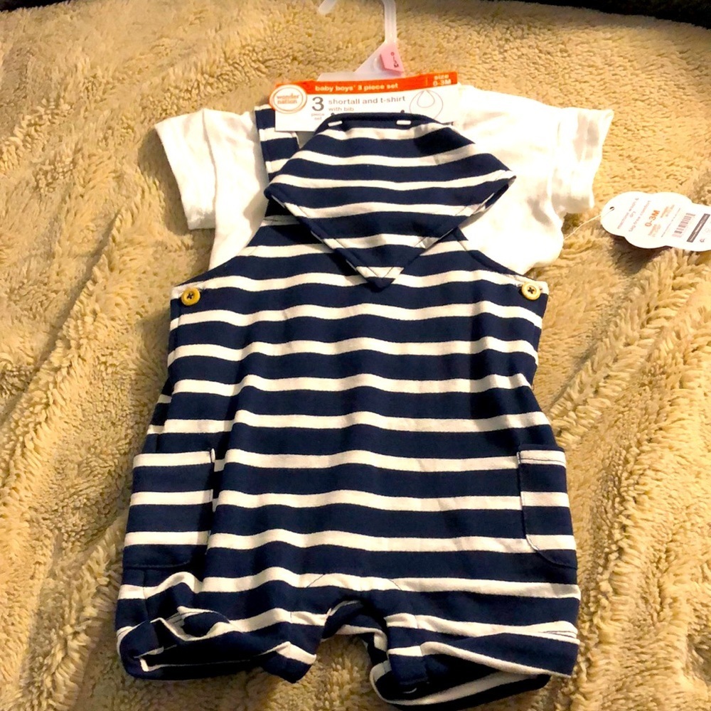 🎉4 for $20 Boys 3 piece Shortall set